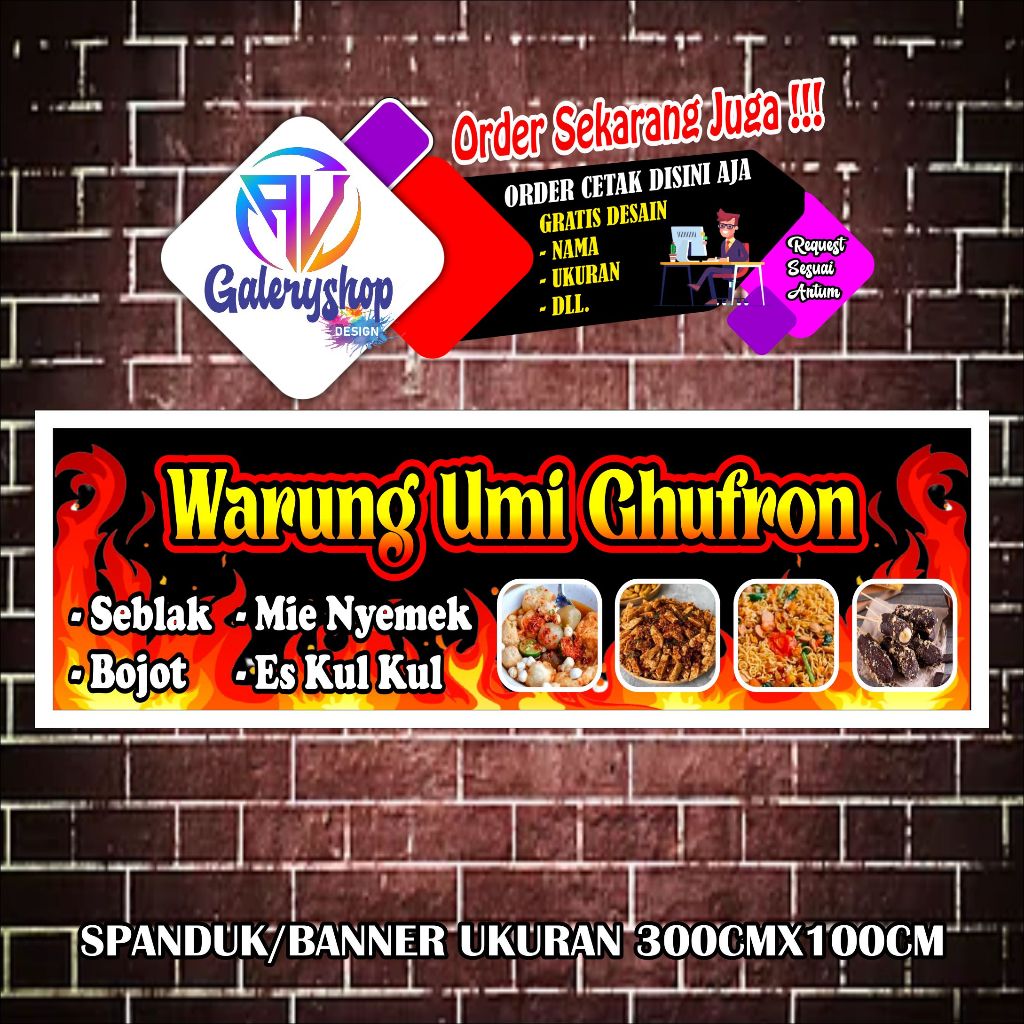 Jual mmt,spanduk,banner, warung seblak seuhah dll 300x100 cm | Shopee ...