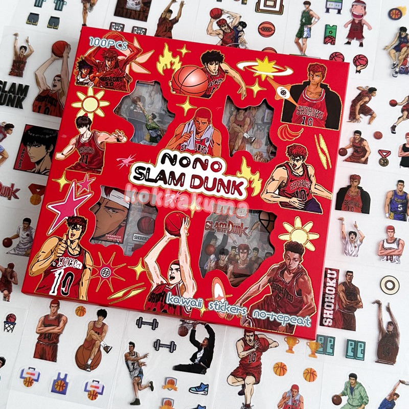 Jual NONO SLAM DUNK Aesthetic Sticker Box Set isi 100 Lembar 2D Stiker ...