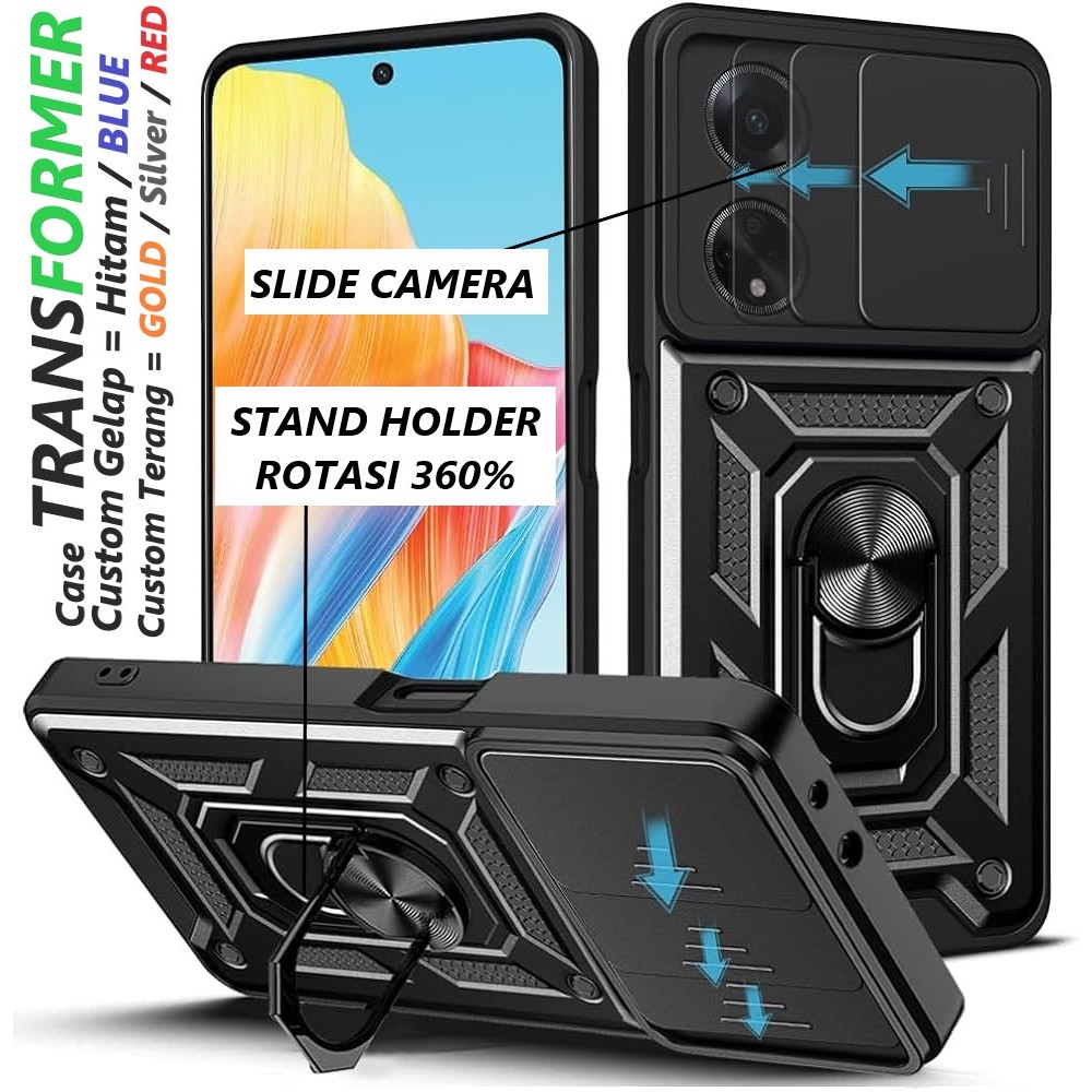 Jual Case BARU STAND/ RING/ Holder SLIDE LENS OPPO A98 A38 A18 A79 A58 ...