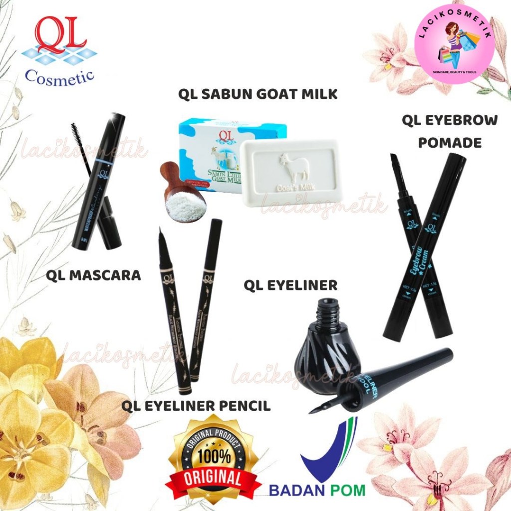 Jual Lacikosme Ql Maskara Waterproof Curling Ql Eyeliner Waterproff Kuas Sabun Goat Milk