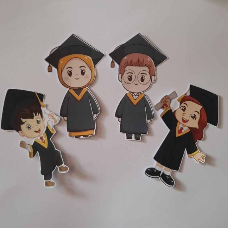 Jual Topper wisuda topper buket topper kartun wisuda | Shopee Indonesia