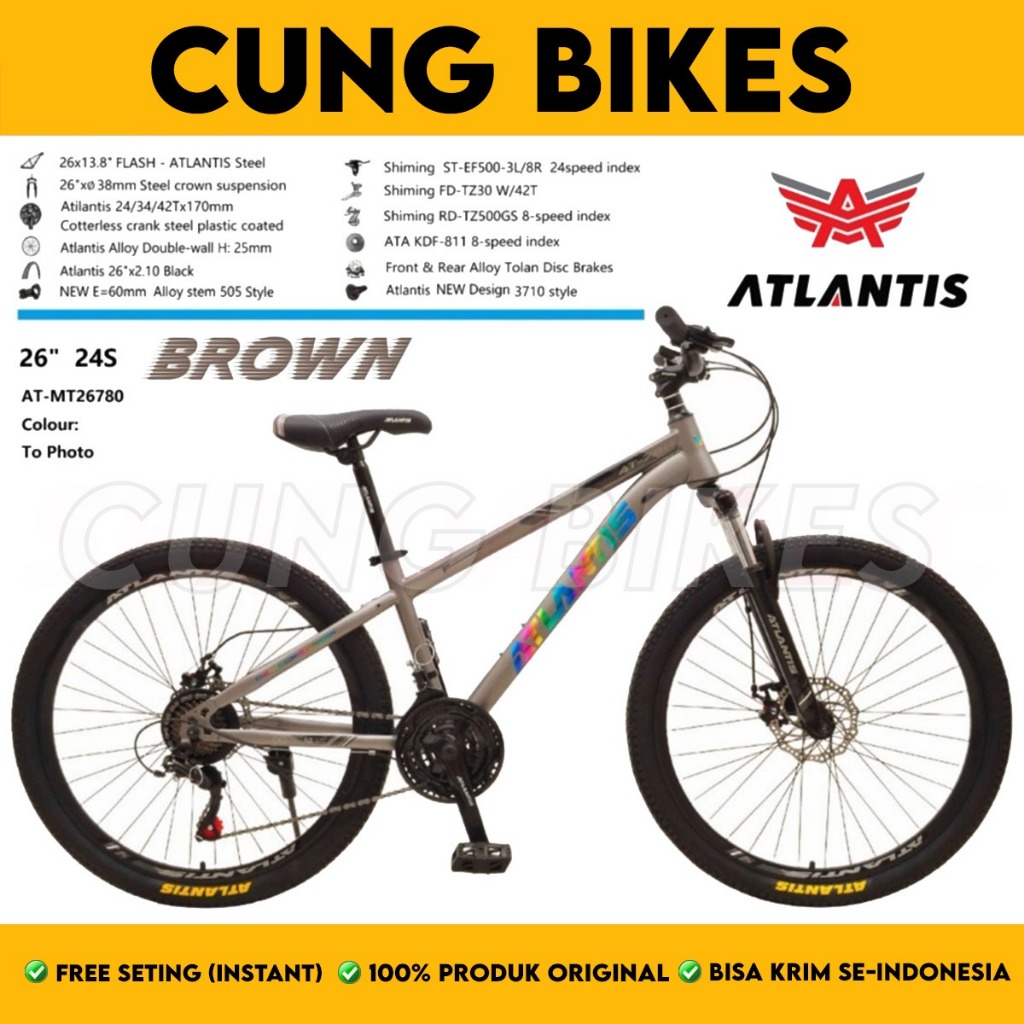 Jual Sepeda Gunung MTB ATLANTIS AT 780 Ukuran 24 26 27.5 Inch 24 Speed ...