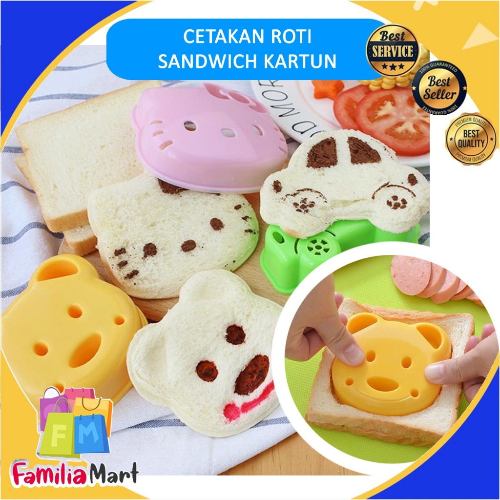 Jual Cetakan Roti Sandwich Bread Cutter Shaper Bentuk Kartun Beruang ...