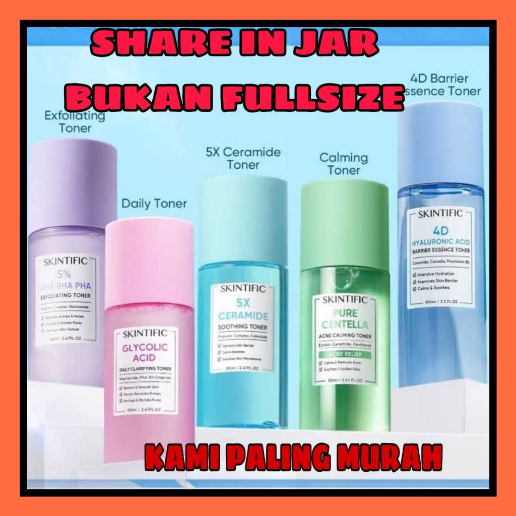 Jual SKINTIFIC NIACINAMIDE HYALURONIC GLYCOLIC CERAMIDE CENTELLA ACNE