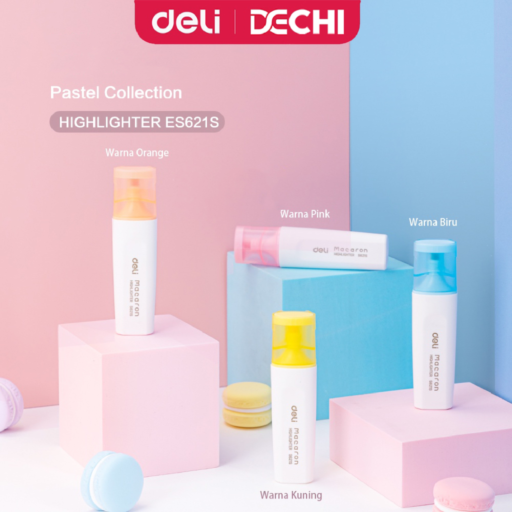 Jual DELI Highlighter Warna Pastel Macaron Series Cerah / Stabilo