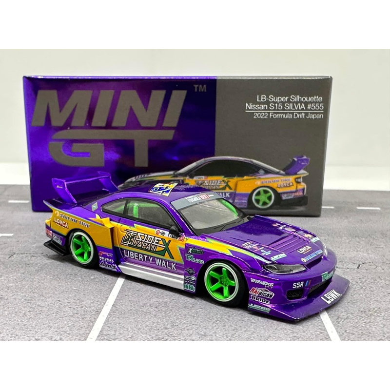 Jual Mini GT Nissan Silvia S15 LB super silhouette #555 Formula Drift ...