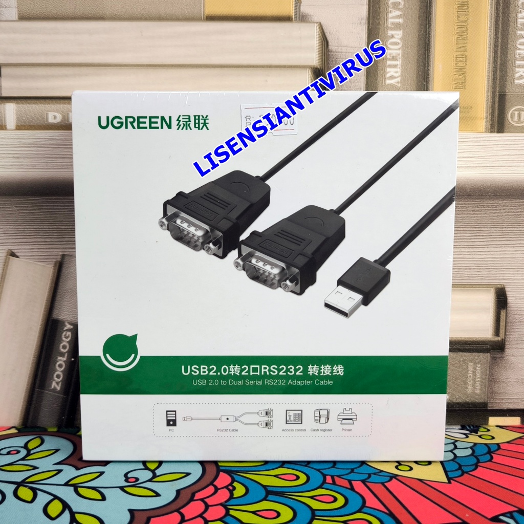 Jual UGREEN Kabel USBA 2.0 To Dual Serial RS232 DB9 Male Premium