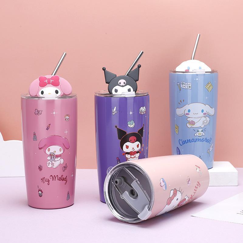 Everyday Delights Sanrio Hello Kitty Tumbler with Cover & Straw 600ml, Pink