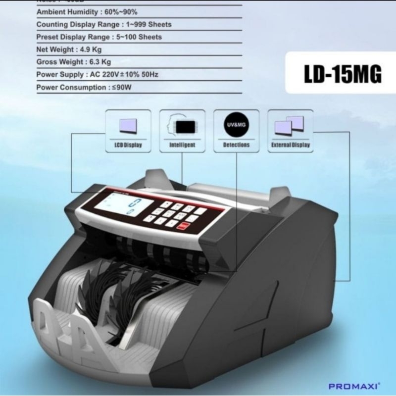 Jual Mesin Hitung Uang Promaxi Ld 15 Mg And Display Ext Money Counter Ld15mg Shopee Indonesia