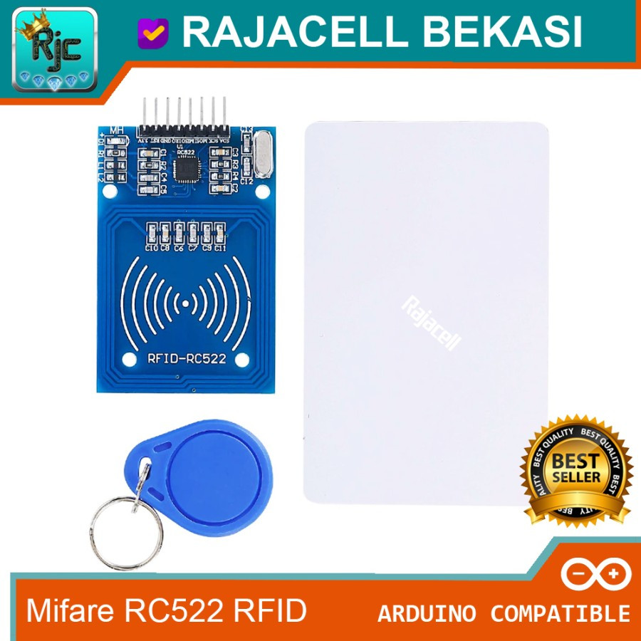 Jual MFRC-522 RFID Reader Writer Module Card Keychain RC522 for Arduino ...