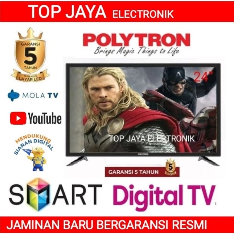 Jual LED TV POLYTRON 24 INCH SMART TV/POLYTRON LED TV DIGITAL SMART TV ...