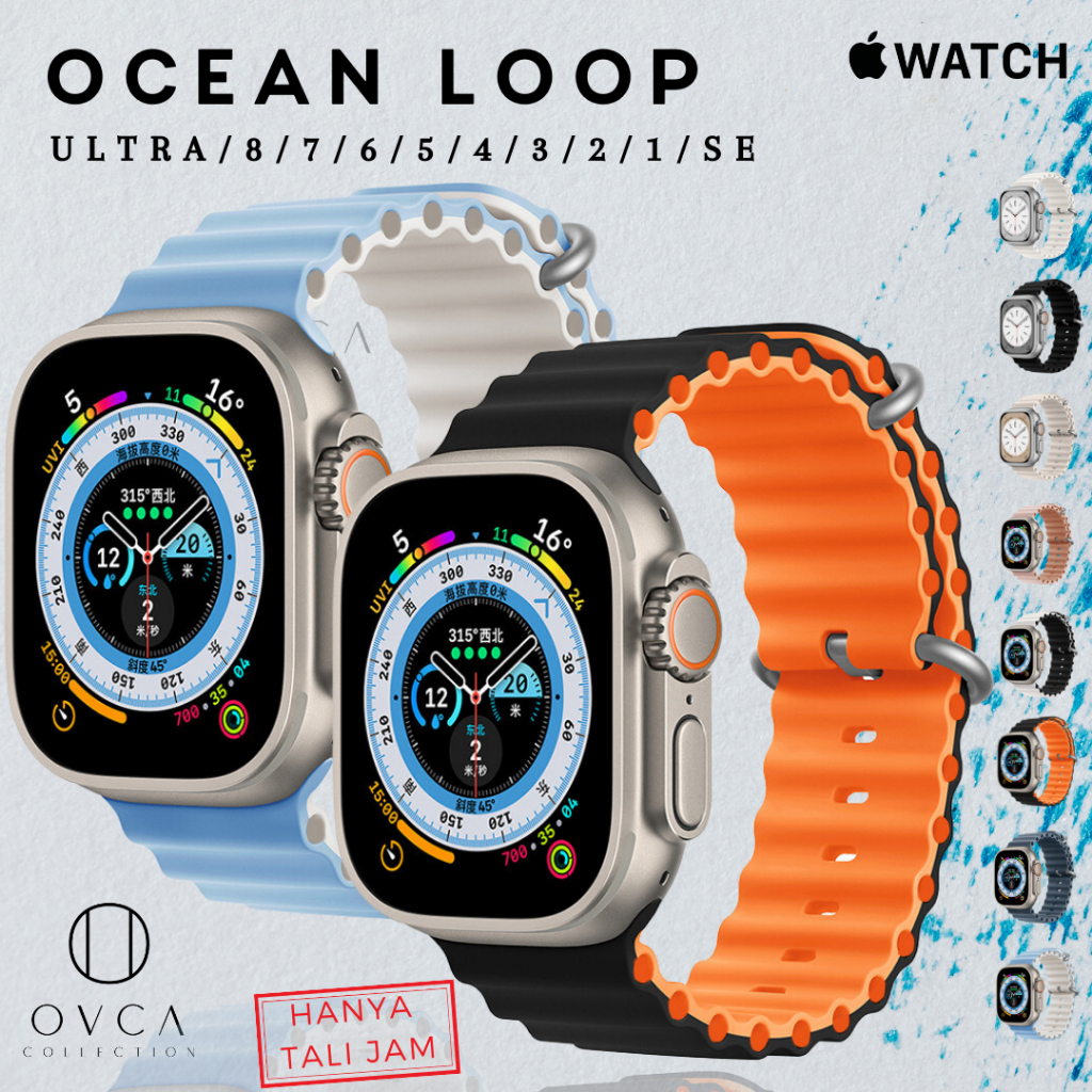 Jual Apple Watch Strap Series ULTRA 9 8 7 6 5 4 3 2 1 SE Ocean Loop ...