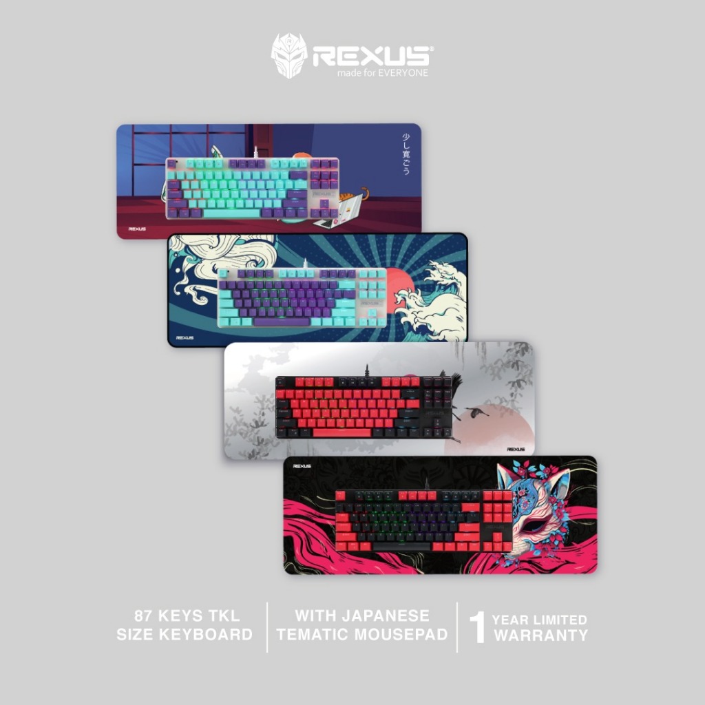 Jual Rexus Combo AYAKA Series TKL - Mechanical Gaming Keyboard Mousepad ...