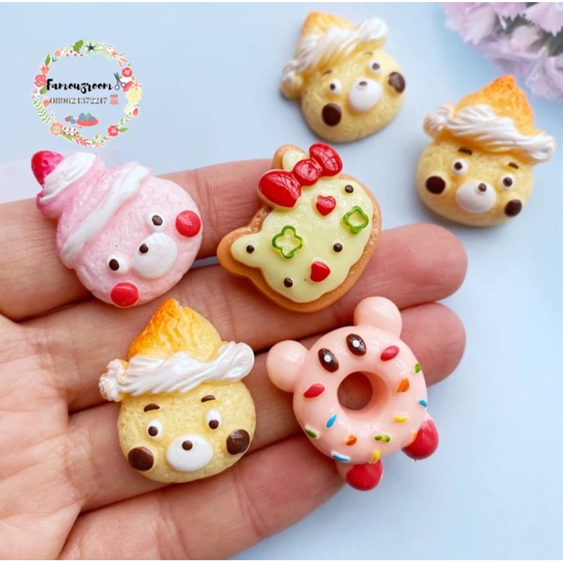 Jual Miniatur Cartoon Bread Cabochons DIY Crafts Scapbooking - Resin ...