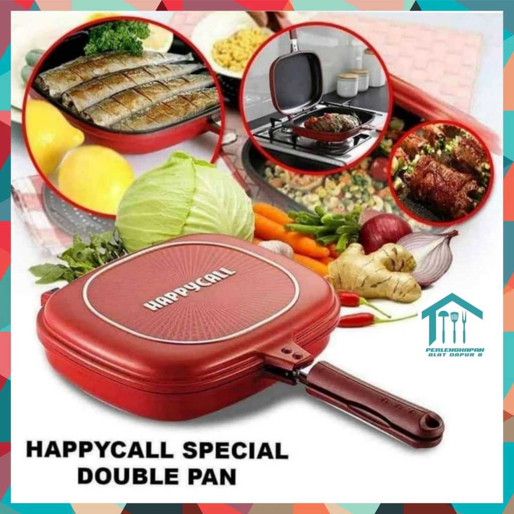 Jual GRILL PAN DOUBLE JUMBO 32CM / DOUBLE PAN HAPPY CALL JUMBO / DOUBLE PAN GRILL MURAH Shopee