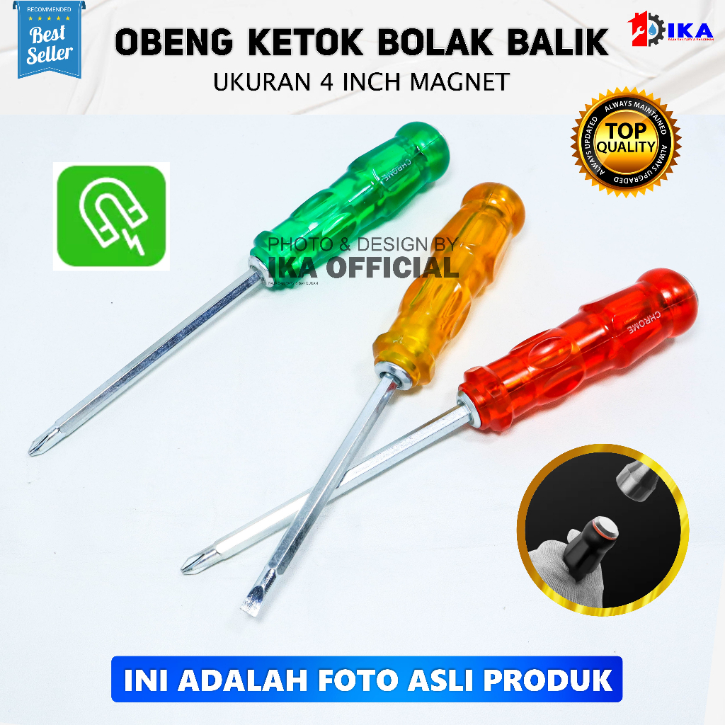 Jual OBENG KETOK Bolak balik Warna BENING 4 inch TRASNPARANT MURAH ...