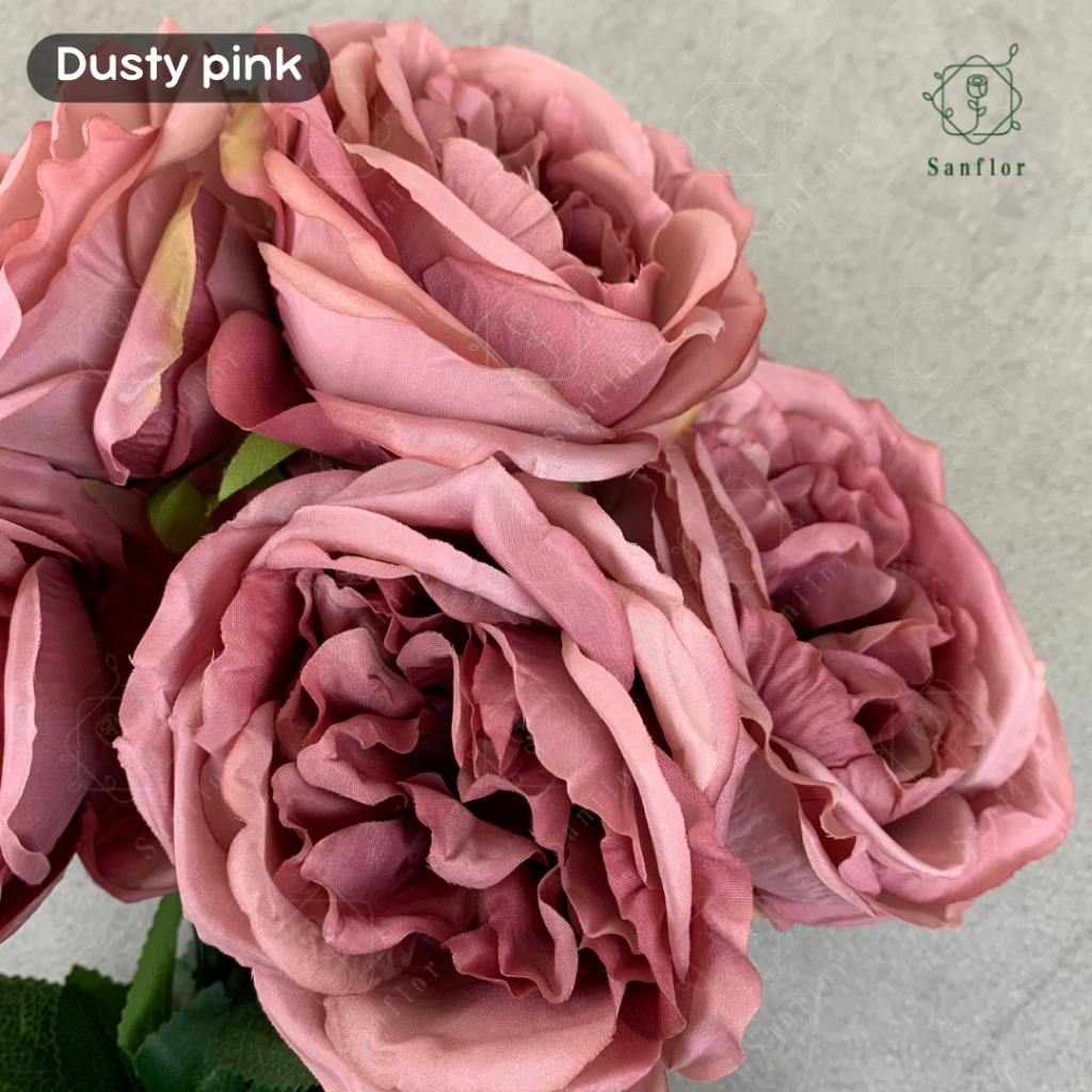 Jual AUSTIN ROSE K9/ BUNGA MAWAR ARTIFICIAL 9 CABANG/ TANAMAN HIAS ...