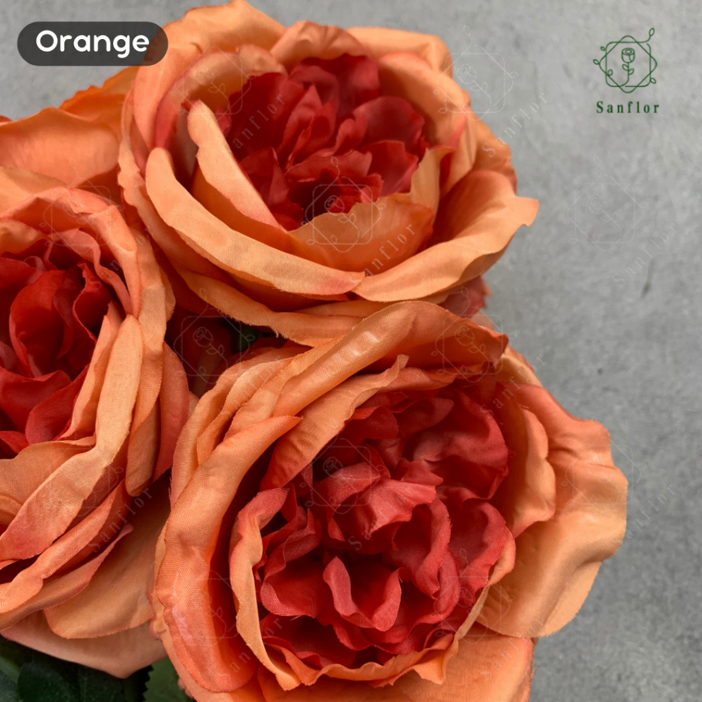 Jual AUSTIN ROSE K9/ BUNGA MAWAR ARTIFICIAL 9 CABANG/ TANAMAN HIAS ...