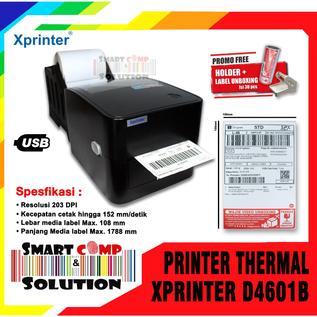 Jual Printer Barcode XPrinter XP460 / D4601B / D4601 / D460 Thermal ...