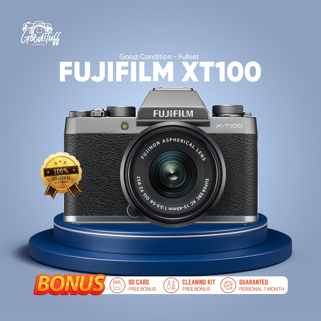 KAMERA FUJIFILM XT100 LENSA KIT BUKAN CAMERA XT10,XT10 LIKE NEW BERGARANSI  TERJAMIN BANYAK BONUS