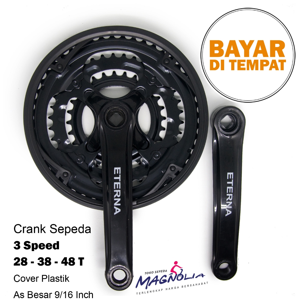 Jual Crank 3 Speed Gir Sepeda MTB Gunung 28 48T Eterna Shopee Indonesia