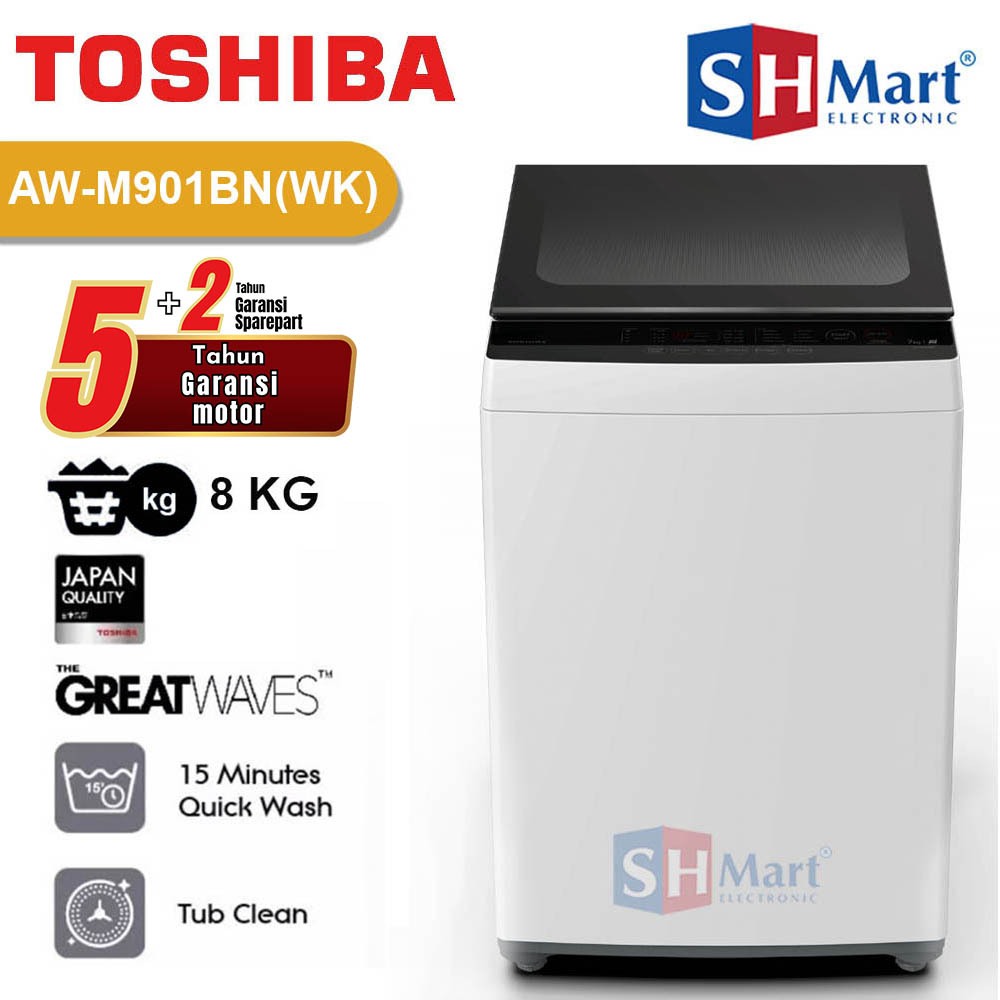 Jual MESIN CUCI 1 TABUNG 8 KG TOSHIBA AWM901BN(WK) / AWM901BNWK JAPAN