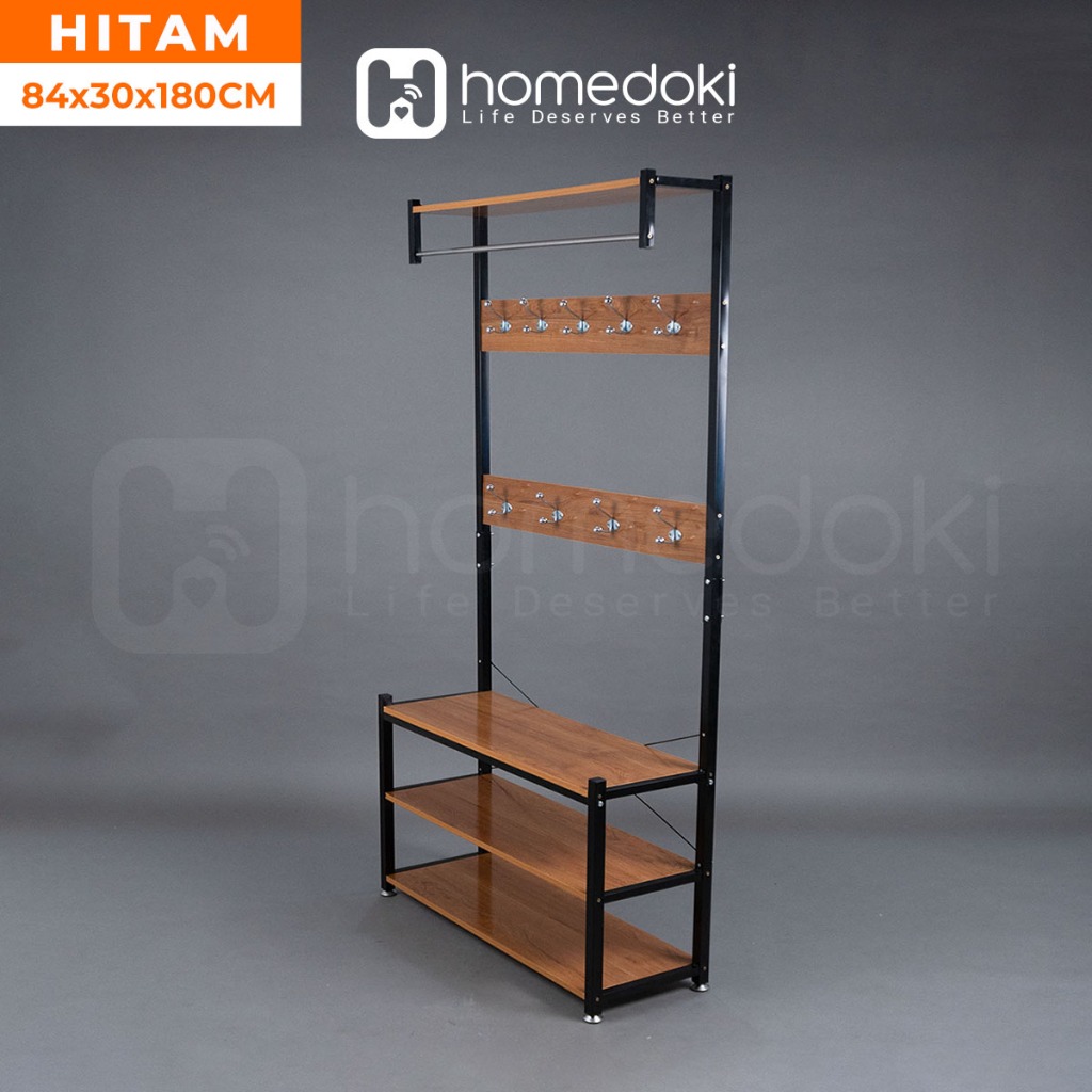 Jual Homedoki Rak Baju Gantung Stand Hanger Rak Baju Rak Pakaian Rak Gantung Baju Kayu