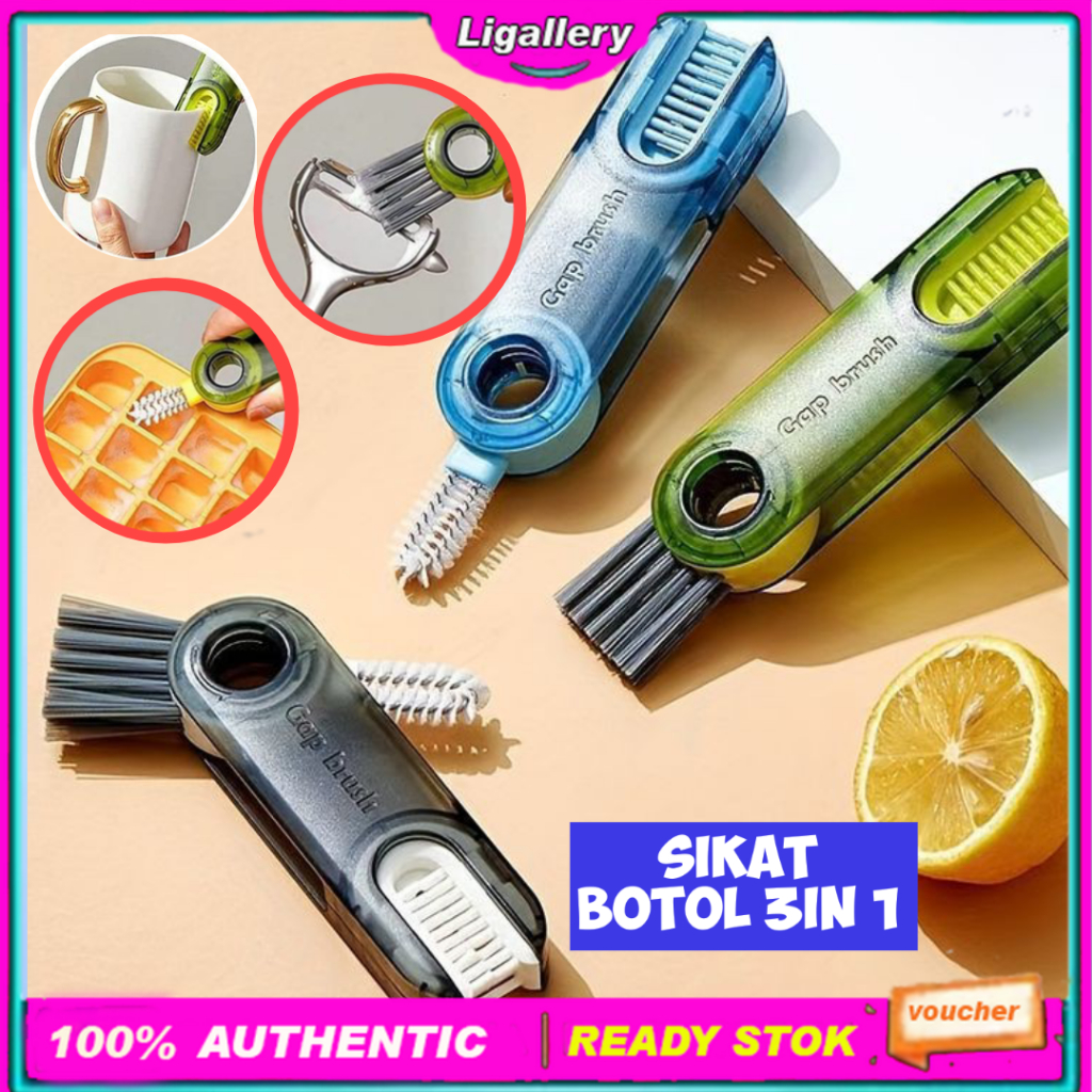 Jual Sikat Botol 3IN 1 Sikat Kuas Cleaning Bottle Brush 3 in 1 Sikat ...