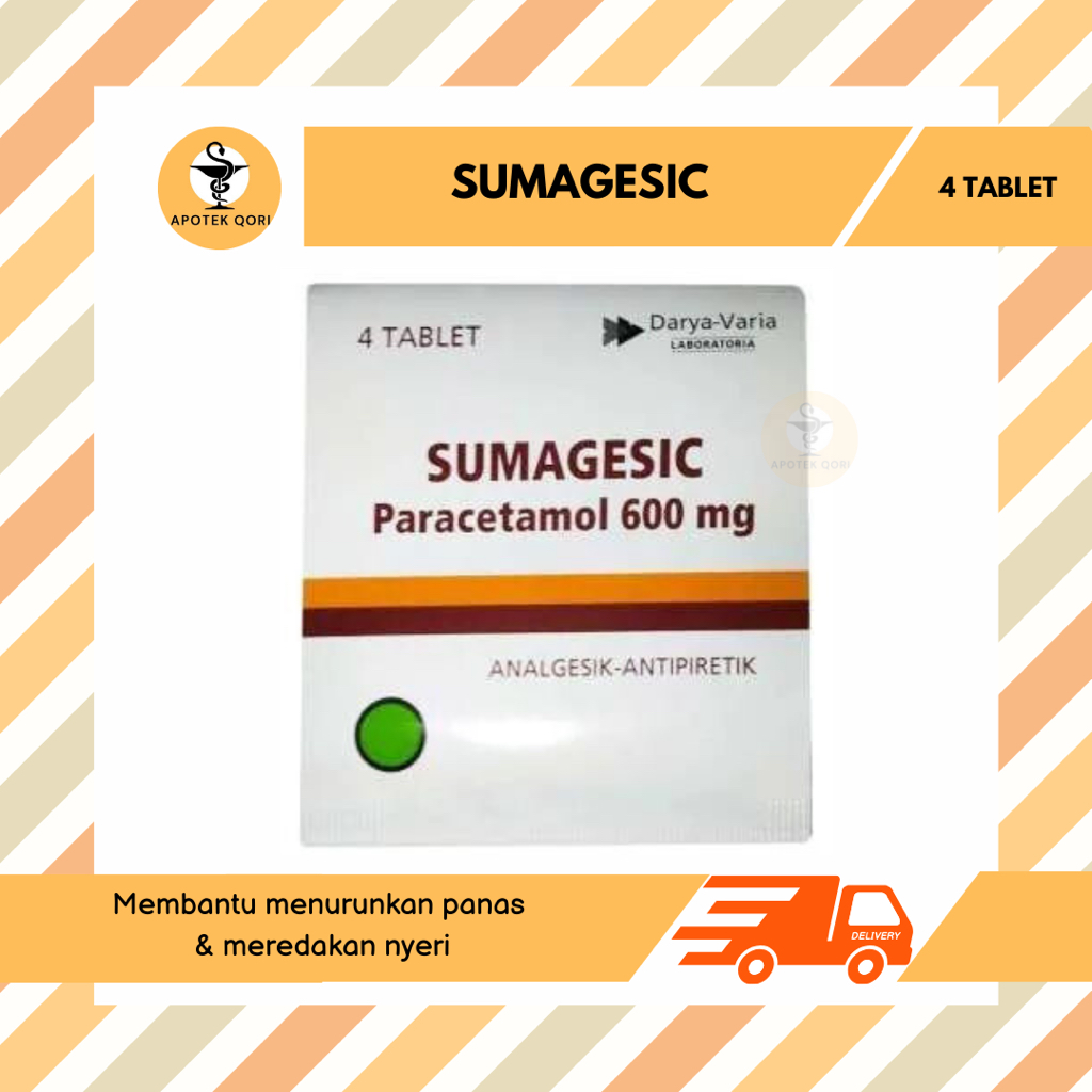 Jual SUMAGESIC STRIP @ 4 TABLET/PARACETAMOL 600 MG/PENURUN PANAS/PEREDA ...