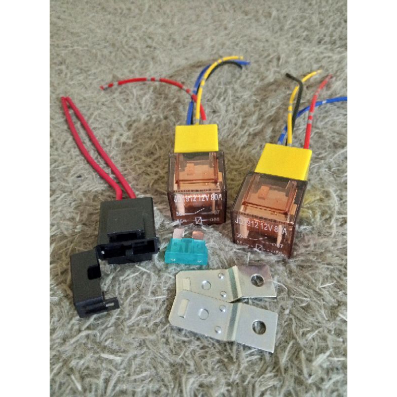 Jual Paket Lengkap RELAY TRANSPARAN 12v 80A Kaki 4 socket kabel bintik ...