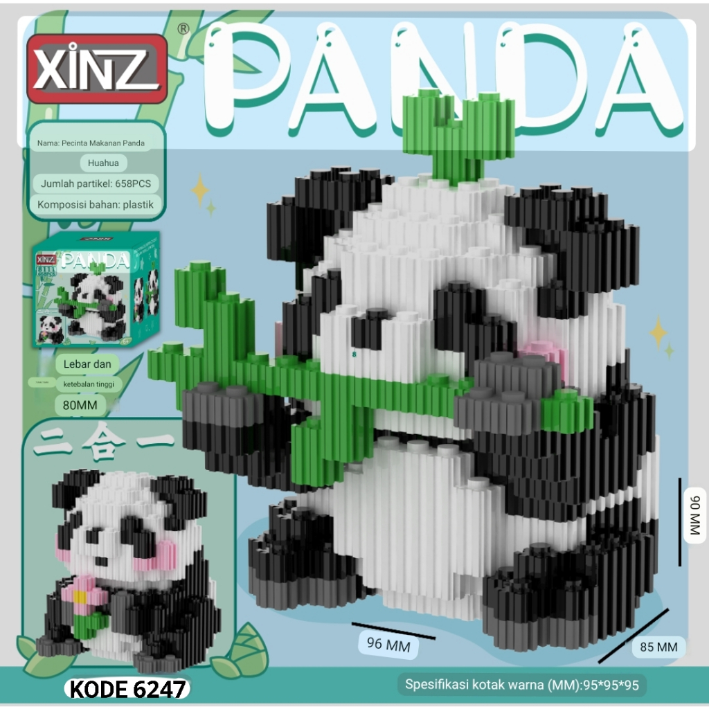 Jual Nano Block Panda Lucu Mainan Edukasi Anak Mainan Balok Susun Set ...