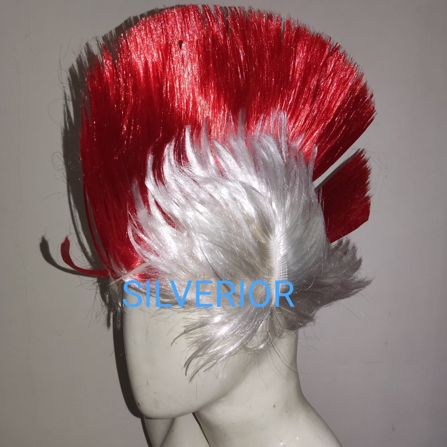 Jual Wig Rambut Sintetis Palsu Tiruan Punk Merah Putih Suporter ...