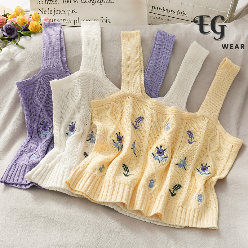 Jual [EG.ootd] - 027 Summer Short Knitted Camisole / Atasan wanita ...