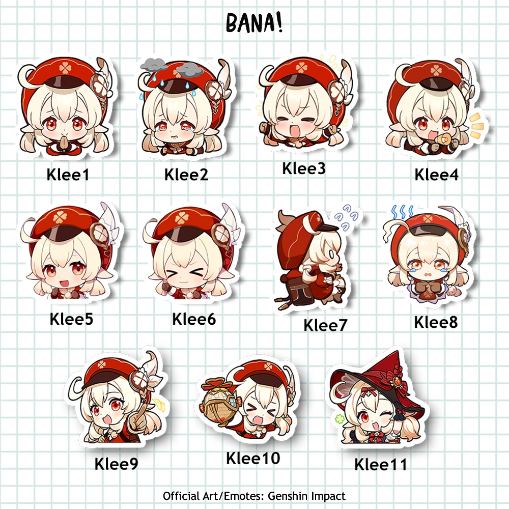 Jual Stiker KLEE Genshin Impact SATU PAKET Sticker Vinyl Waterproof ...