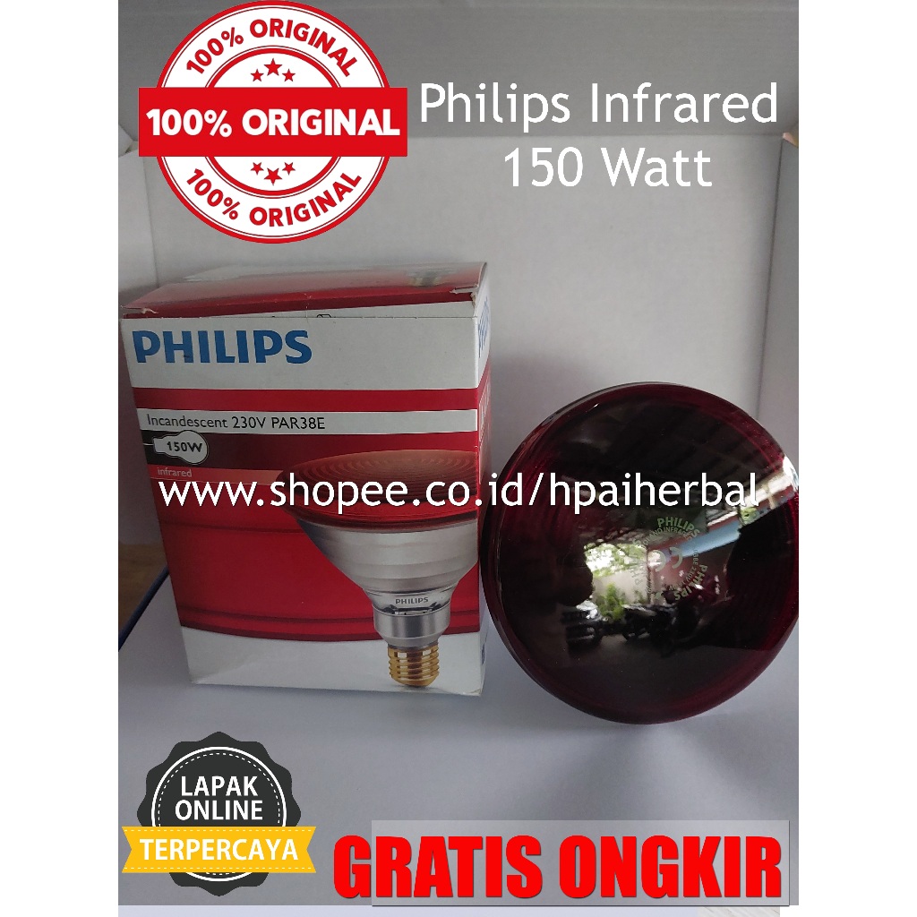 Jual Lampu Infrared Philips 150 Watt / Lampu Terapi Infrared / Lampu ...