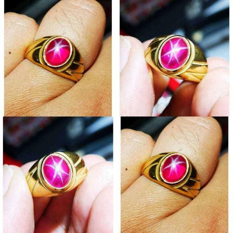 Jual Batu Cincin Pria Ruby Star Siam Super Mewah HQ Termurah | Shopee ...