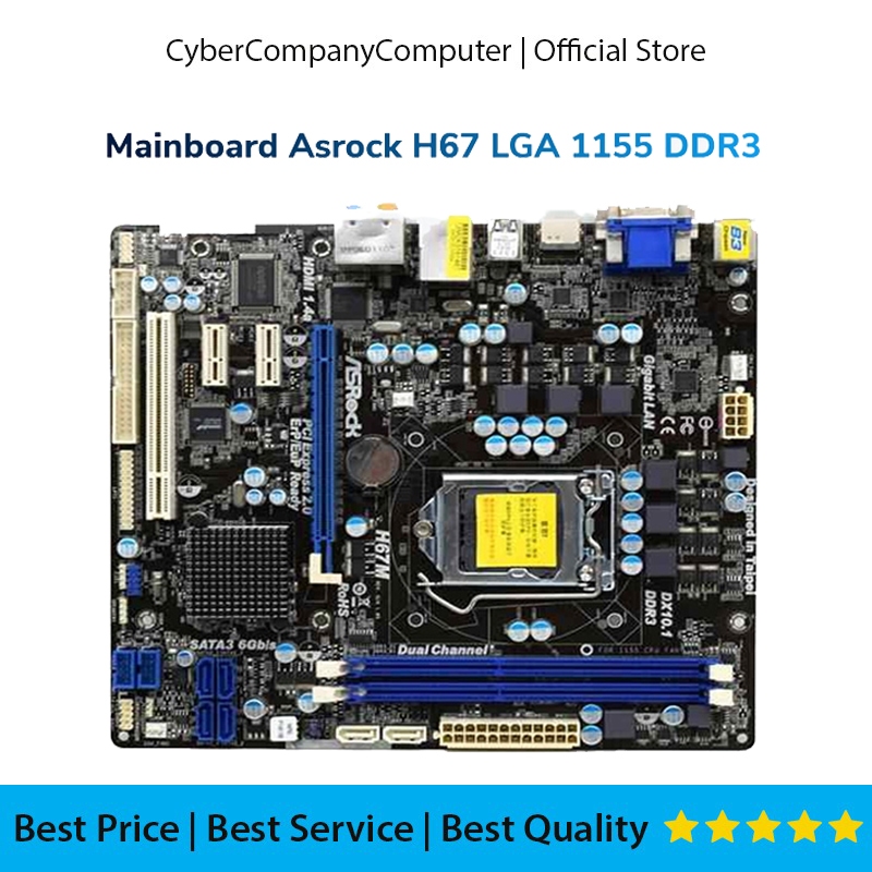 Jual Mainboard Intel ASRock H67 LGA 1155 DDR3 Support Gen3 ...