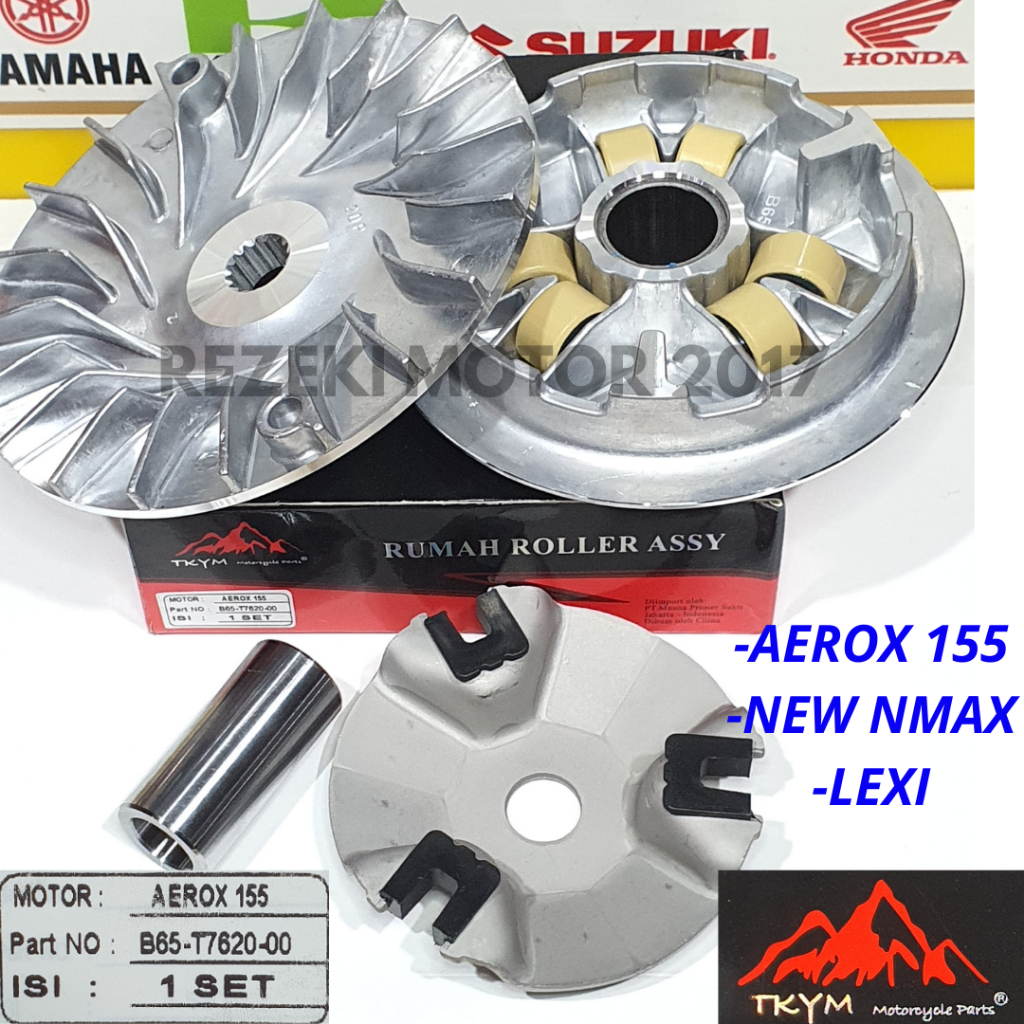Jual PULLEY SET RUMAH ROLLER DAN KIPAS SET AEROX 155 / NMAX / LEXI B65
