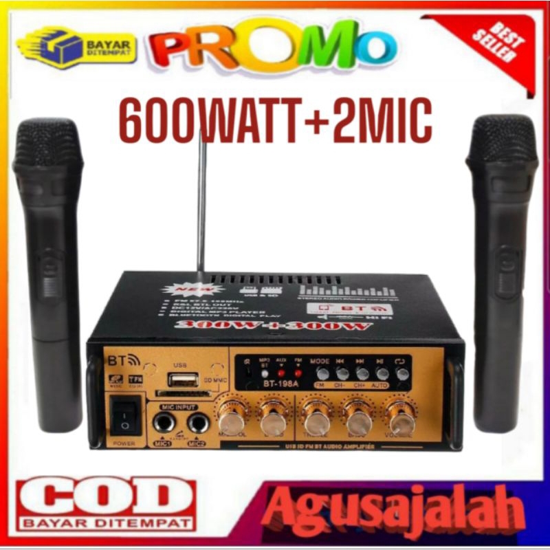 Jual PROMO AMPLIFIER 600WATT + MIC 2 /// AMPLIFIER SUBWOOFER LED