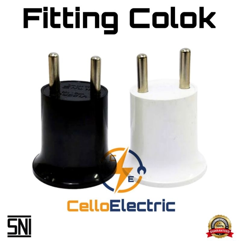 Jual Fitting Colok Hitam / Putih E27 - Fitting Lampu - Fitting Colok ...