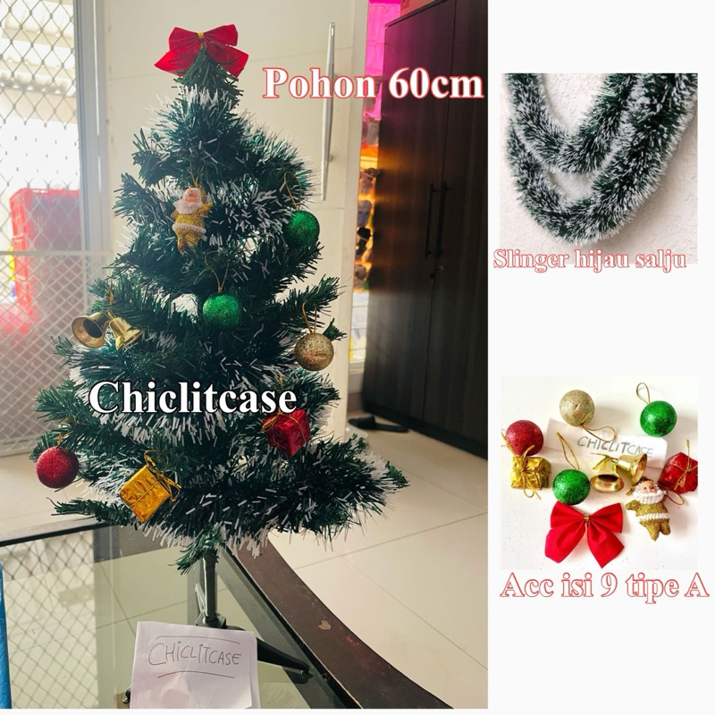 Jual Dekorasi pohon natal meja/LED tree table merry christmas 60 cm