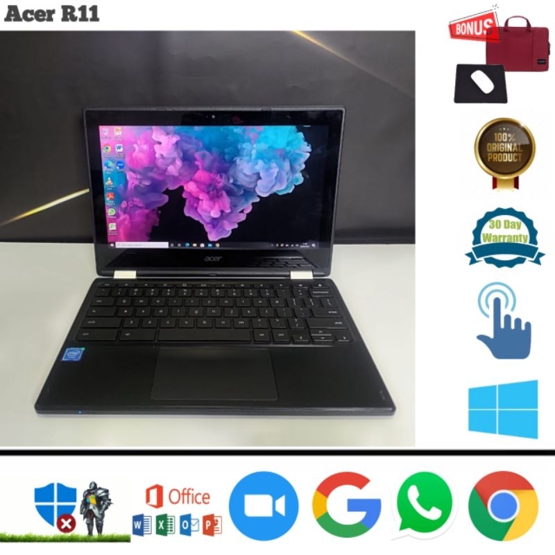 Jual Laptop Acer R11 Intel N3060 Ram 4gb SSD 128+32gb Win 10 pro 64 bit ...
