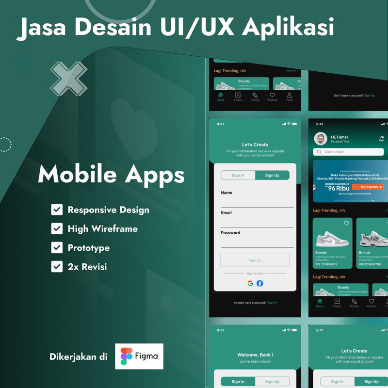 Jual Jasa Pembuatan Desain UI/UX Figma | Aplikasi Mobile Apps | Shopee ...