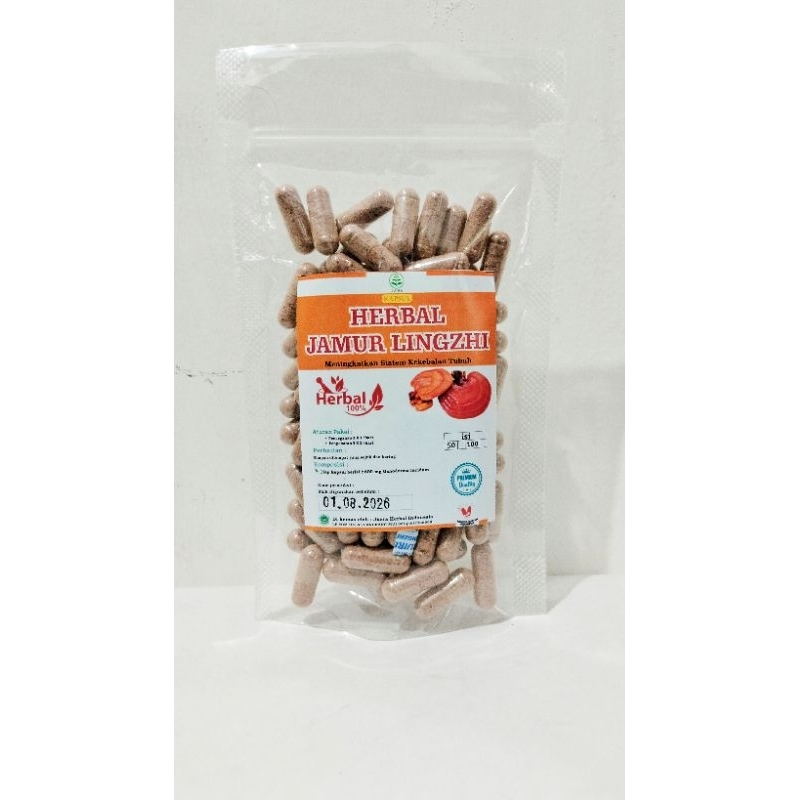 KAPSUL HERBAL EXTRAK JAMUR LINGZHI MURNI isi 100 Kapsul