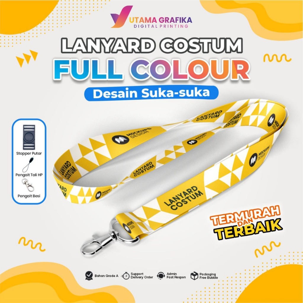 Jual Lanyard Id Card Custom 2 Cm 2 Sisicetak Lanyard Printing Sublim