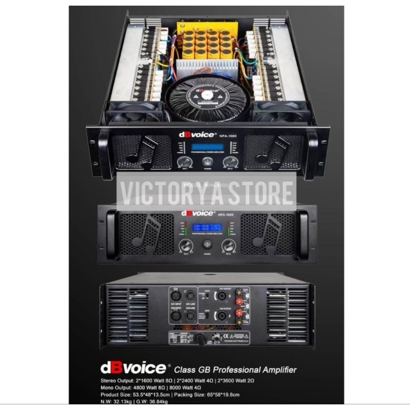 Jual POWER AMPLIFIER dBvoice NPA1600 2 CHANNEL CLASS GB ORIGINAL