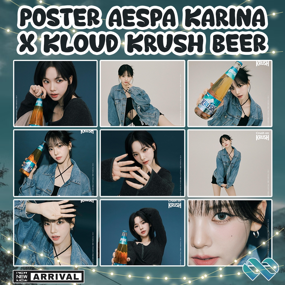 Jual Poster AESPA KARINA x KLOUD KRUSH BEER | Wall Decor Hiasan Dinding