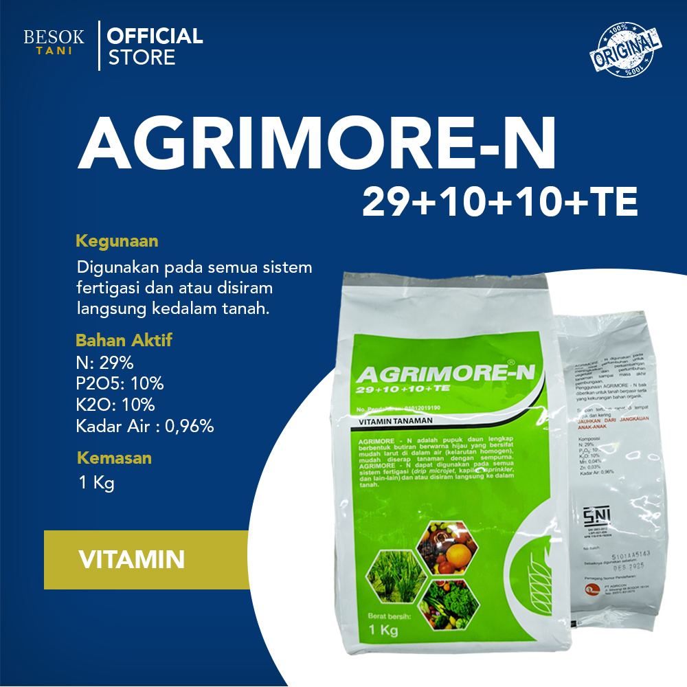 Jual AGRIMORE N (Green/Hijau) 1kg I Vitamin Tanaman I Agricon | Shopee ...