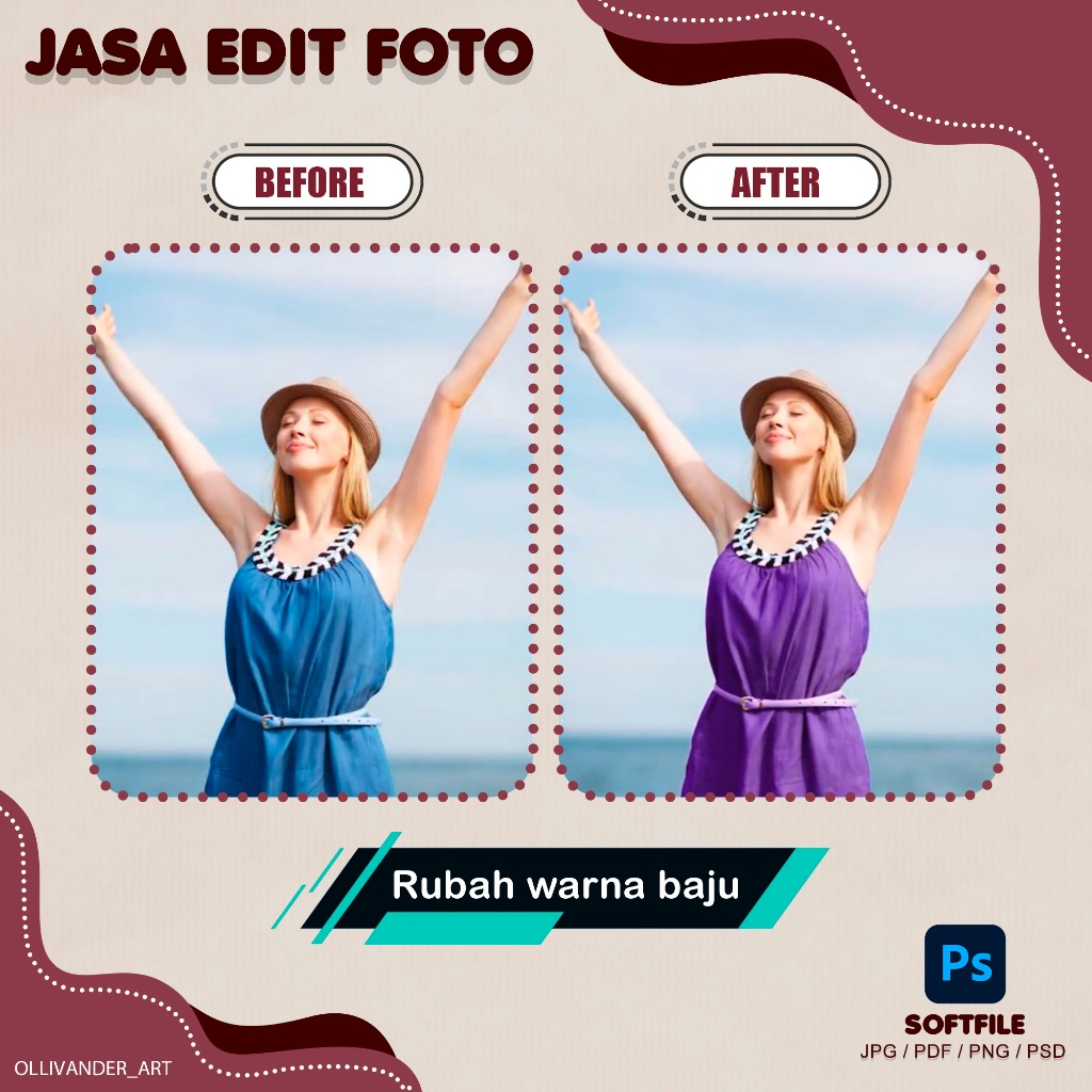 Jual Jasa edit foto merubah warna baju atau benda | Shopee Indonesia