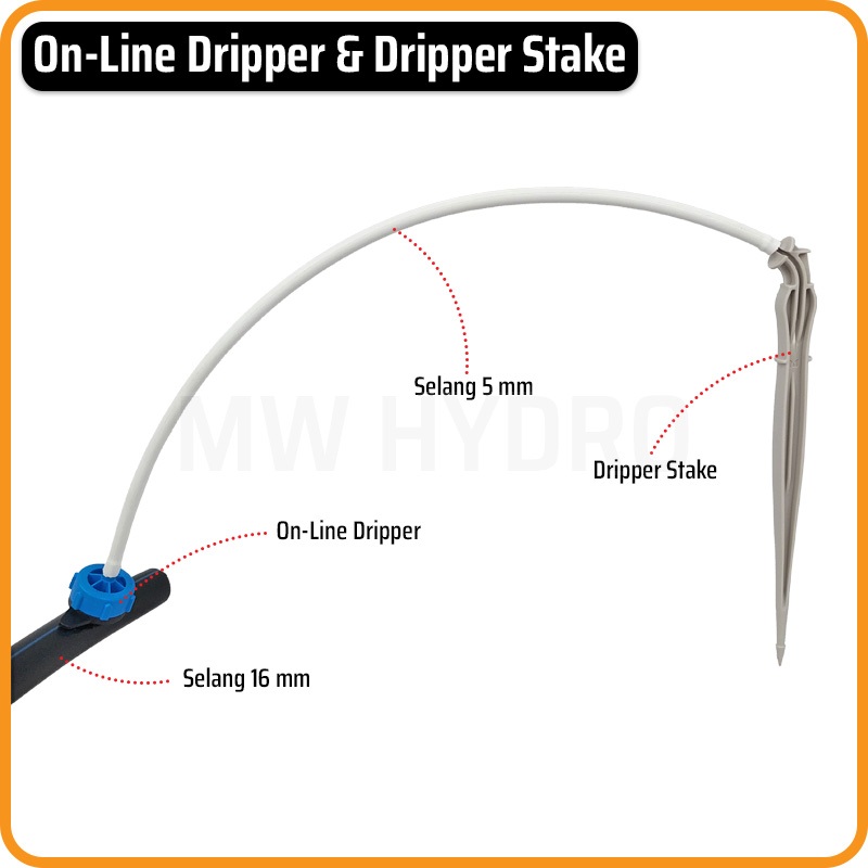 Jual SIRRIS Dripper Stake / Big Flow Stick Dripper for Drip Irrigation ...